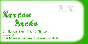 marton macho business card