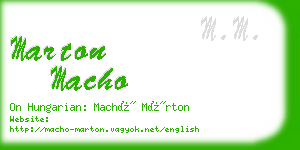 marton macho business card